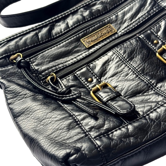 Wallflower Slouchy Black Faux Leather Crossbody - Picture 6 of 10